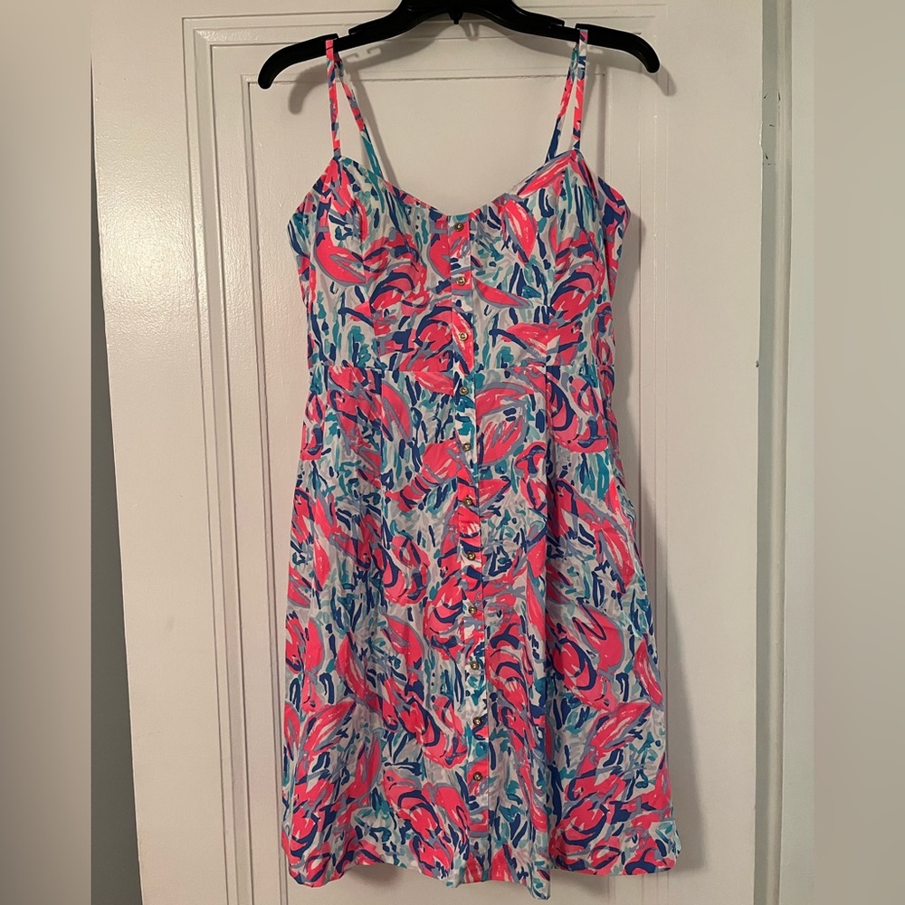 Lilly Pulitzer lobster print dress with pockets